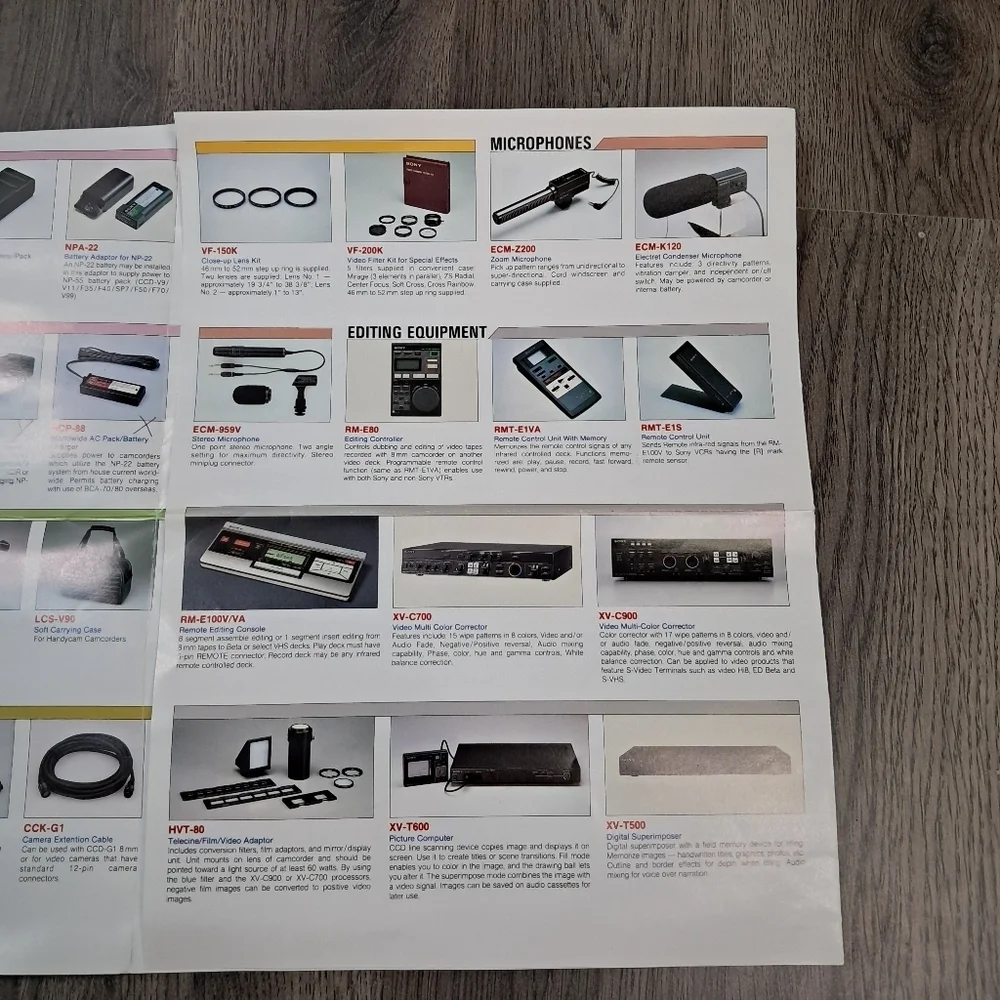 Sony Handycam Camcorder Accessories Catalog